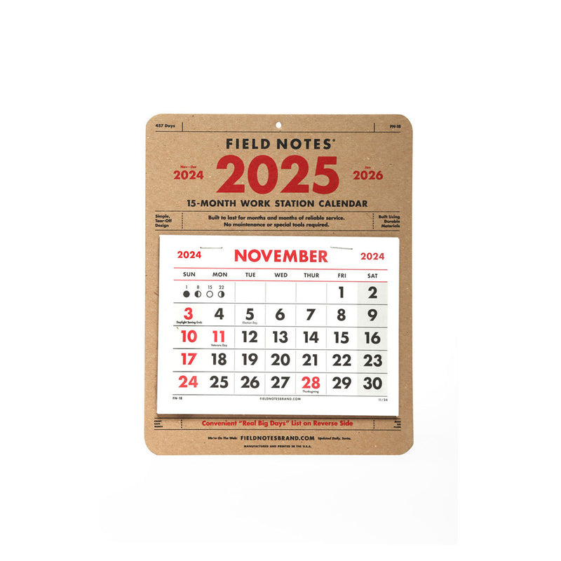 Field Notes - 15 Month Work Station Calendar 2025