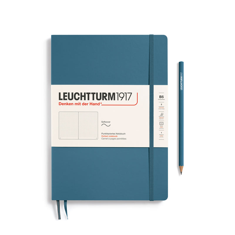 Leuchtturm B5 Hard Cover Notebook Stone Blue Dot Grid