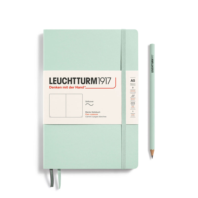 Leuchtturm A5 Soft Cover Notebook Mint Green Blank