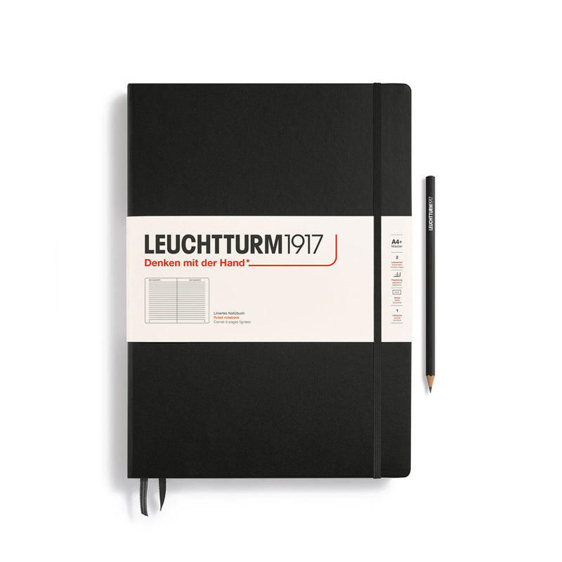 Leuchtturm A4 Hard Back Master Plus Black Ruled