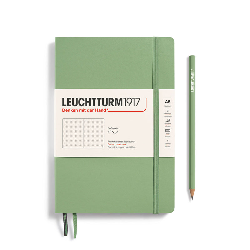 Leuchtturm A5 Soft Cover Notebook Sage Dot Grid